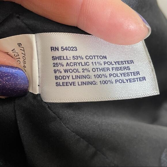 GAP tweed double breasted jacket pea coat size medium Y2K Academia Preppy - Picture 7 of 7